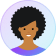 Early avatar concept — female character used as a placeholder persona before the product had a name or formal brand direction